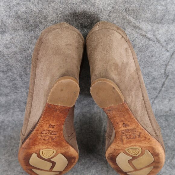 AGL Shoes Womens 38 Booties Fashion Wedge Desert Chukka Leather Lace Up Brown - Picture 12 of 15